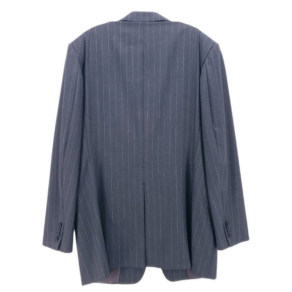 LORO PIANA Hickey Freeman Gray Pinstripe Suit Jacket Blazer Estimated 44 XL - Picture 2 of 11